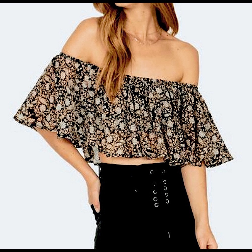 Amuse Society Off the Shoulder Crop Top XS